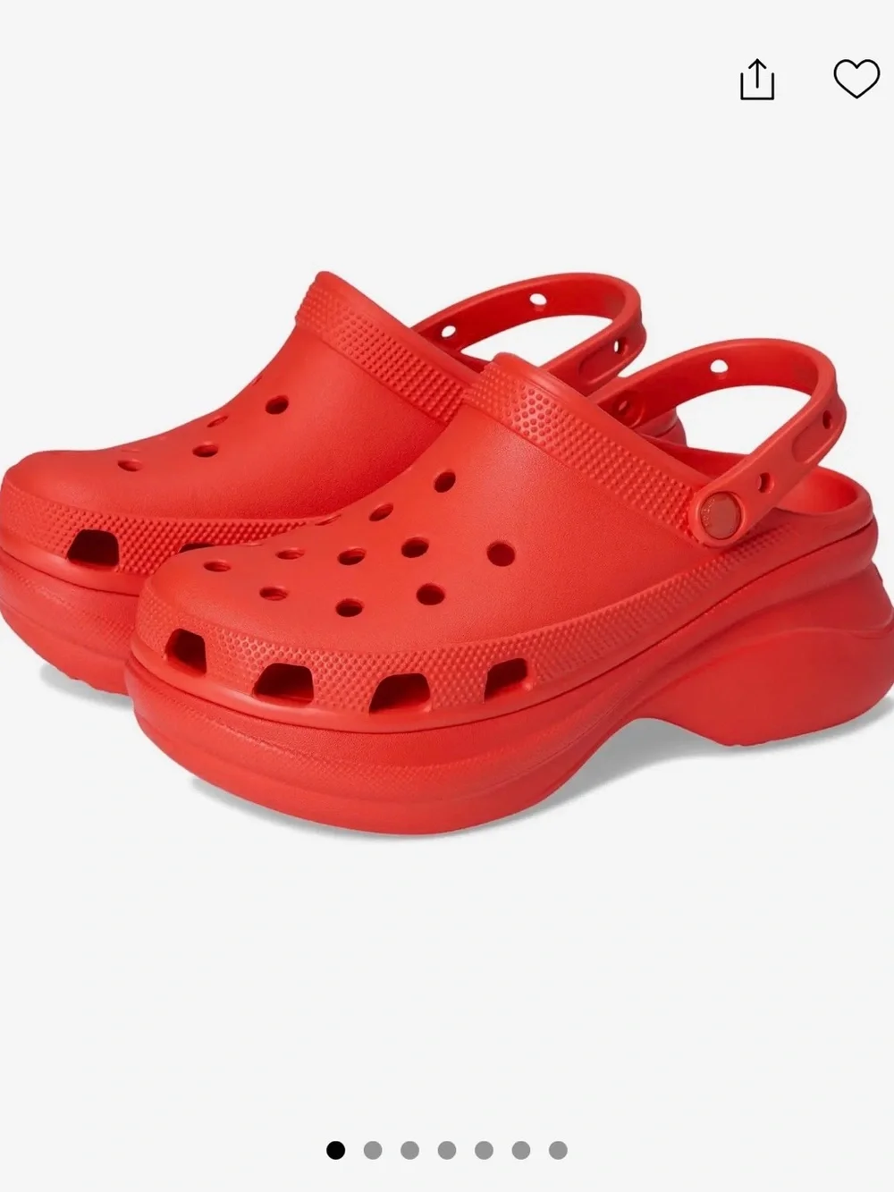 CROCS Platform Clogs in Bright Red